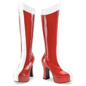 Wonder Woman Boots 7 Platform Red White Cosplay