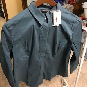 New w Tags Slate Blue NY & Co Blouse XL
