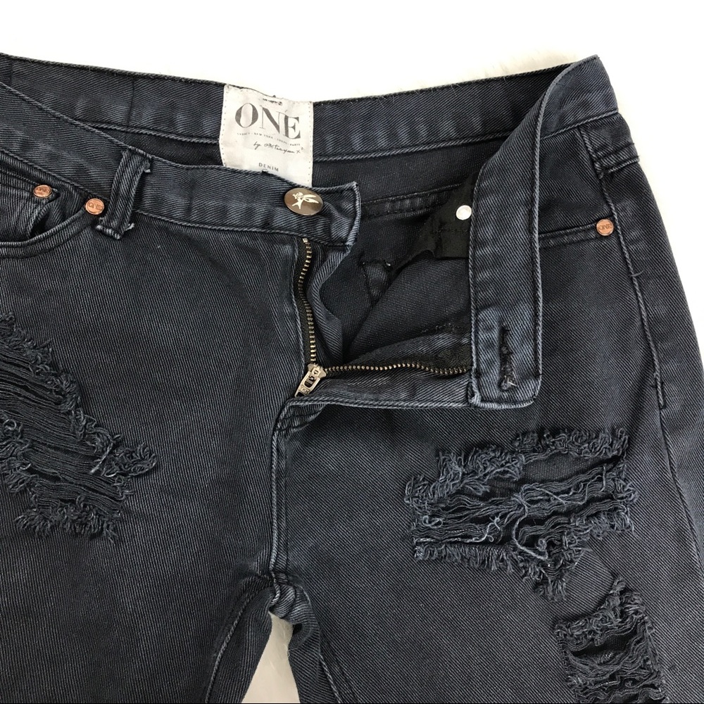 One teaspoon navy ripped distressed jeans