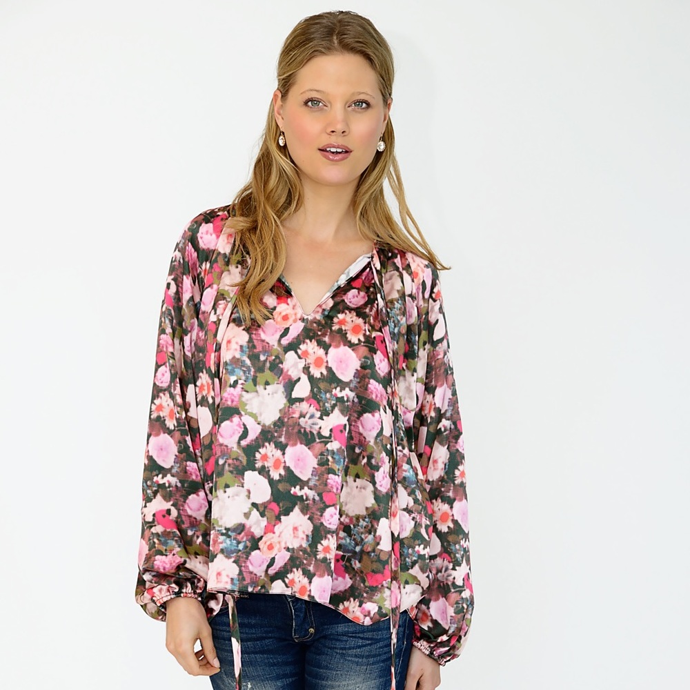 Will & Fame silk floral blouse NWT