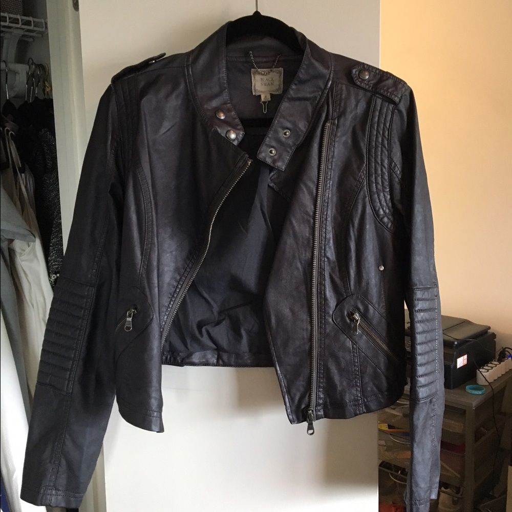 Small black Black Swan faux leather jacket