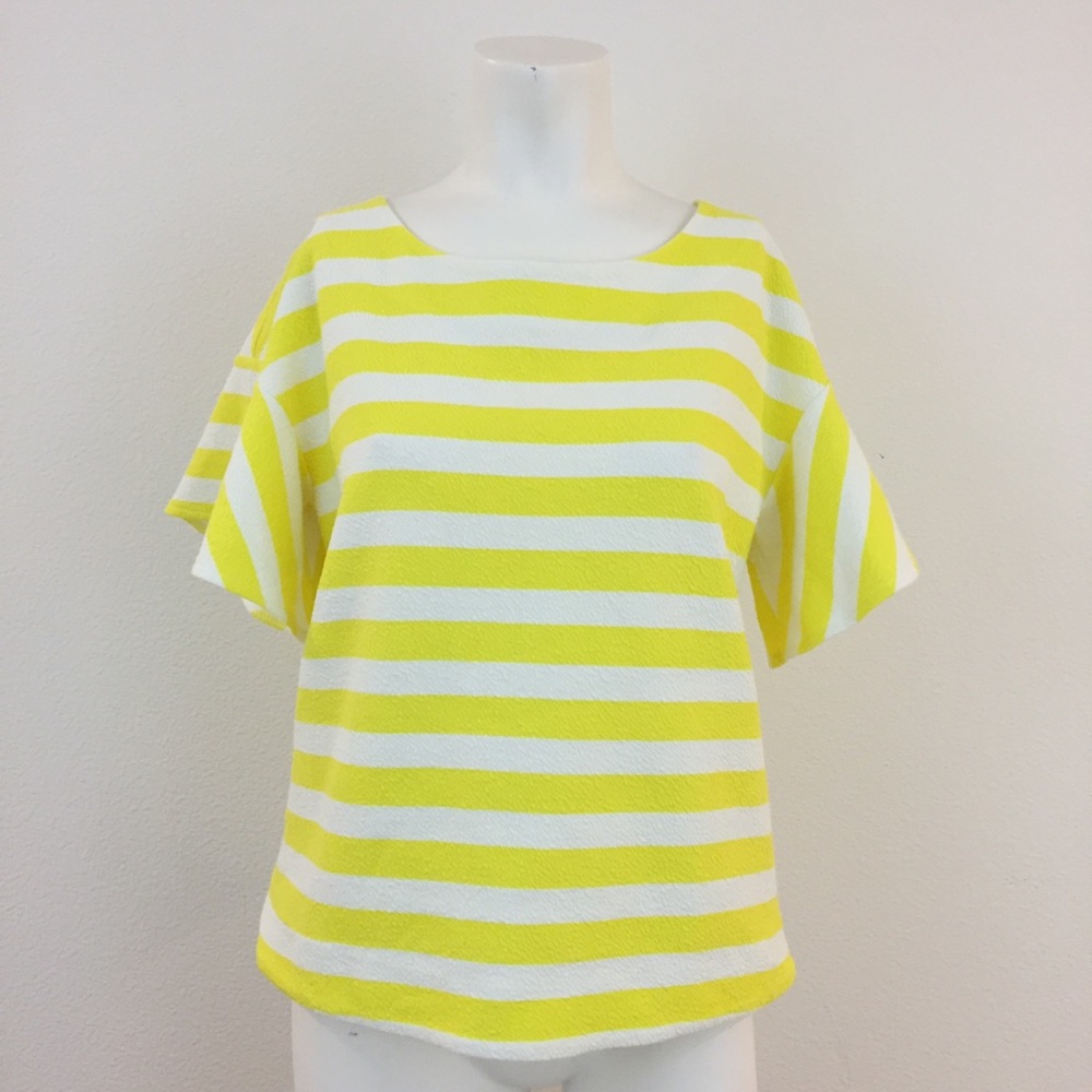 Anthropologie Postmark Yellow Striped Tee