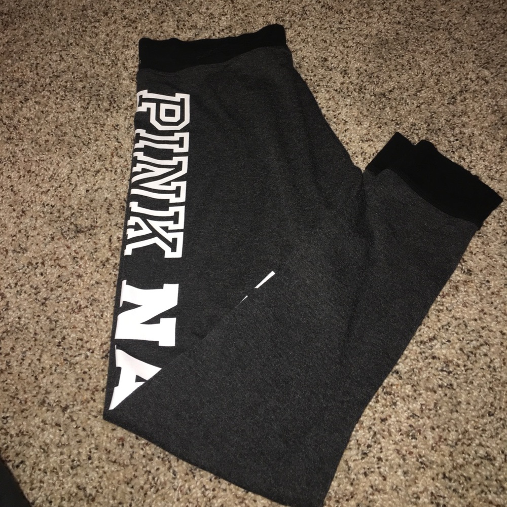 PINK Black and Grey Yoga Pants