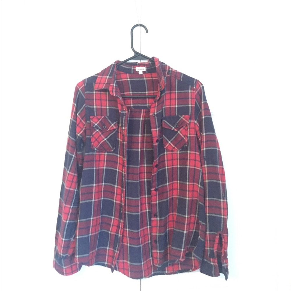 Red & Navy flannel, Medium