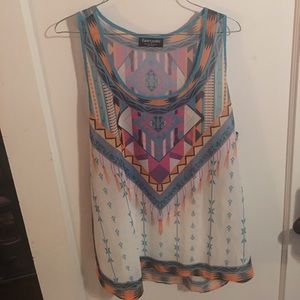 Sheer Aztec tank top