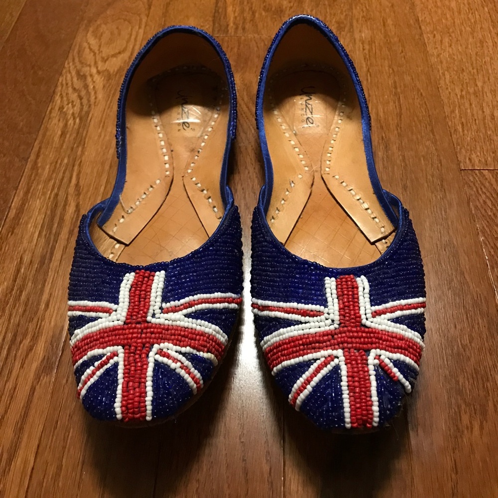 Union Jack beaded flats