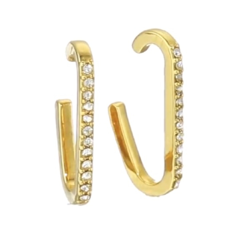 rebecca minkoff // gold-plated pavé ear cuffs - Picture 2 of 5