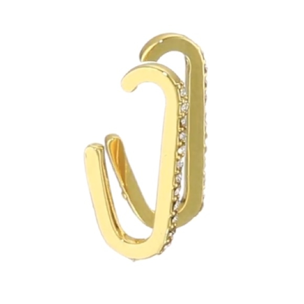rebecca minkoff // gold-plated pavé ear cuffs - Picture 3 of 5