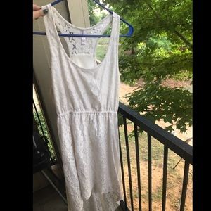 High Low White Lace Dress