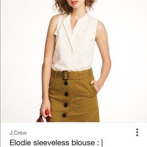 JCrew sleeveless white blouse.