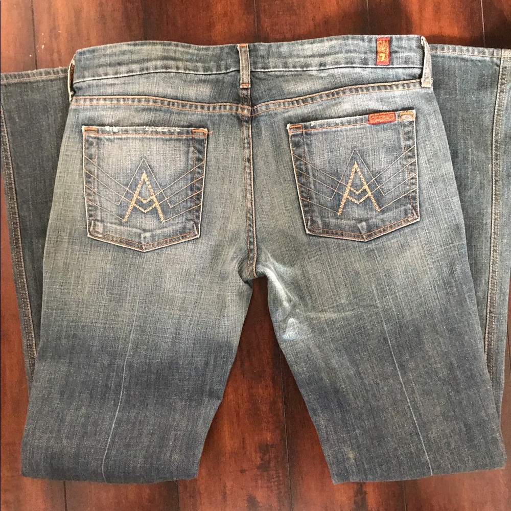 7 Seven For All Man Kind Rhinestone Pocket Jeans