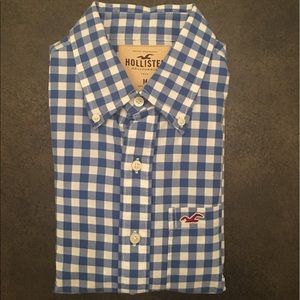 Blue and White Gingham Button Up