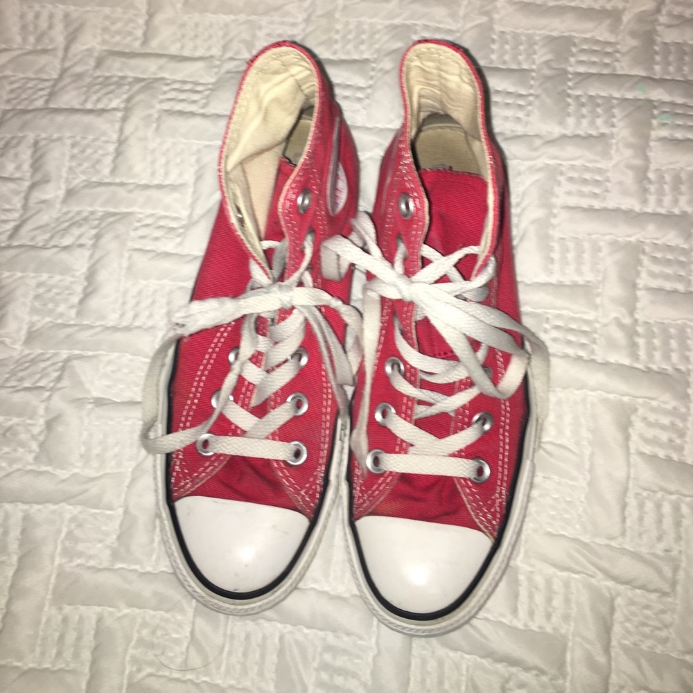 High Top Red Converse - Picture 2 of 3