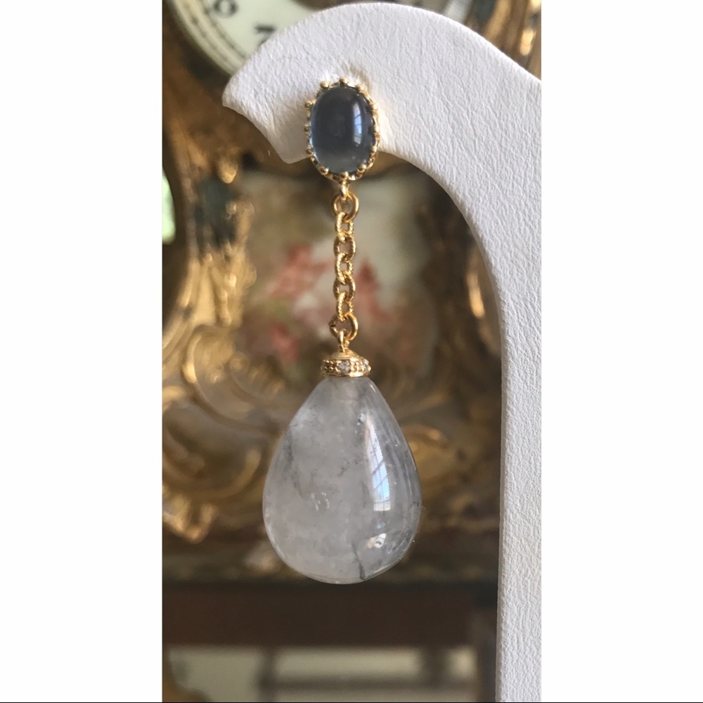 🌠Handmade Grey Quartz Earrings🌠