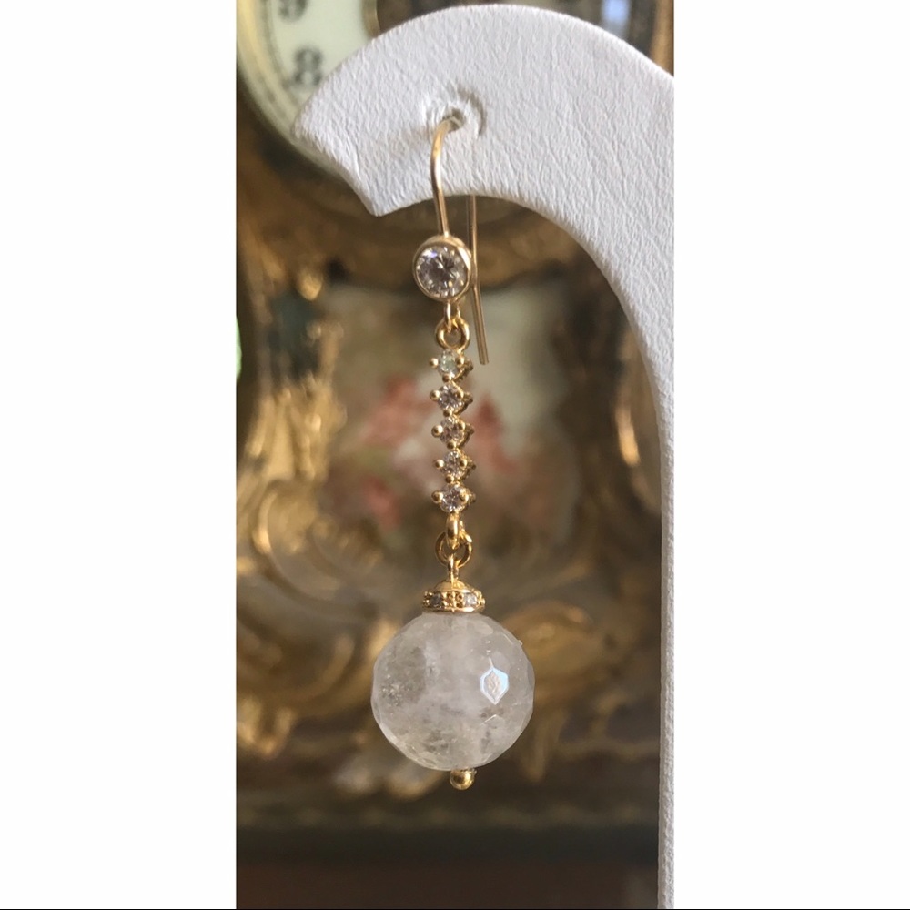 💐Gold Plated Rose Quartz Earrings💐