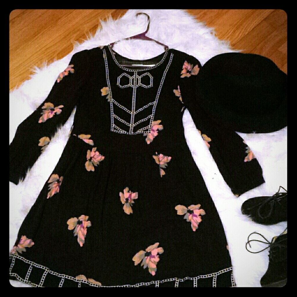 Black floral Kimchi Blue dress