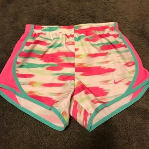 White Patterned Dri-Fit Girls Nike Shorts