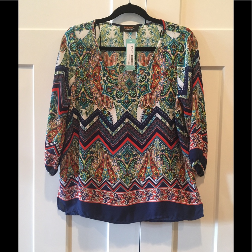 Stitch Fix Boho Top sz M