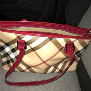 Burberry check PVC tote