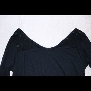 Hollister long sleeve with lace shoulders