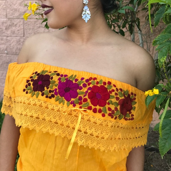 Lace & Ribbon Off-Shoulder Blouse Top Gauzy Coral - Picture 4 of 8