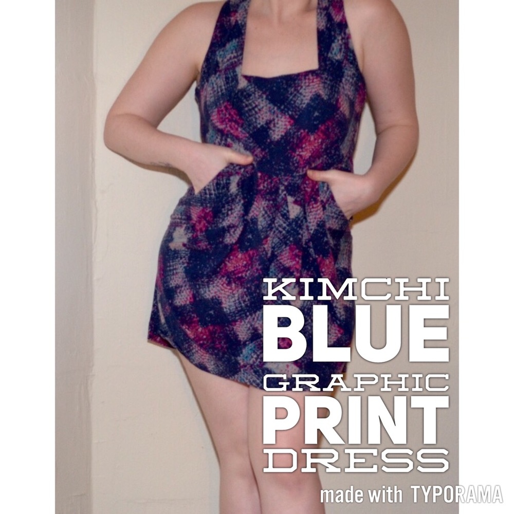 Kimchi Blue Dress with Graphic Prints and Pockets