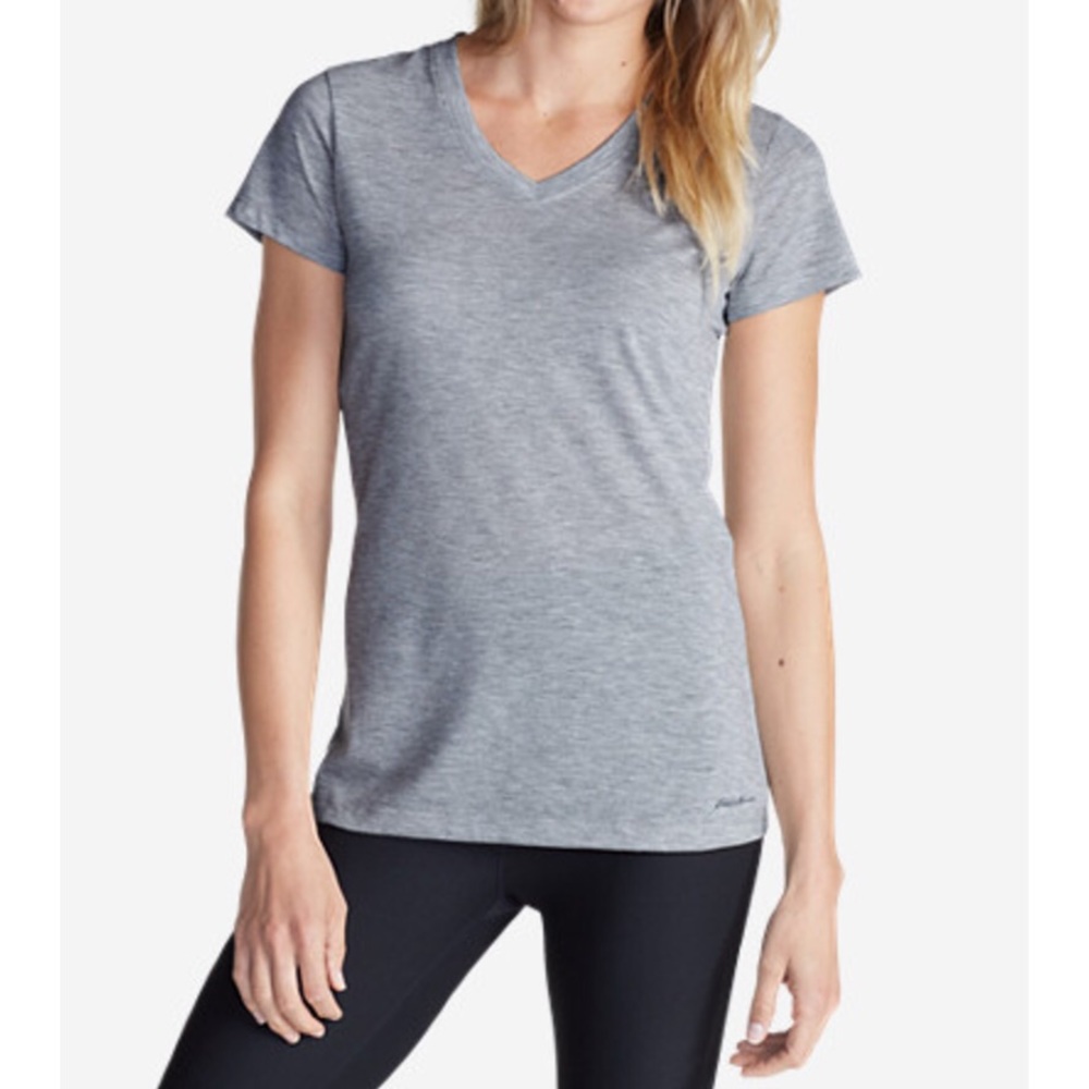 Eddie Bauer Heather Grey V-Neck