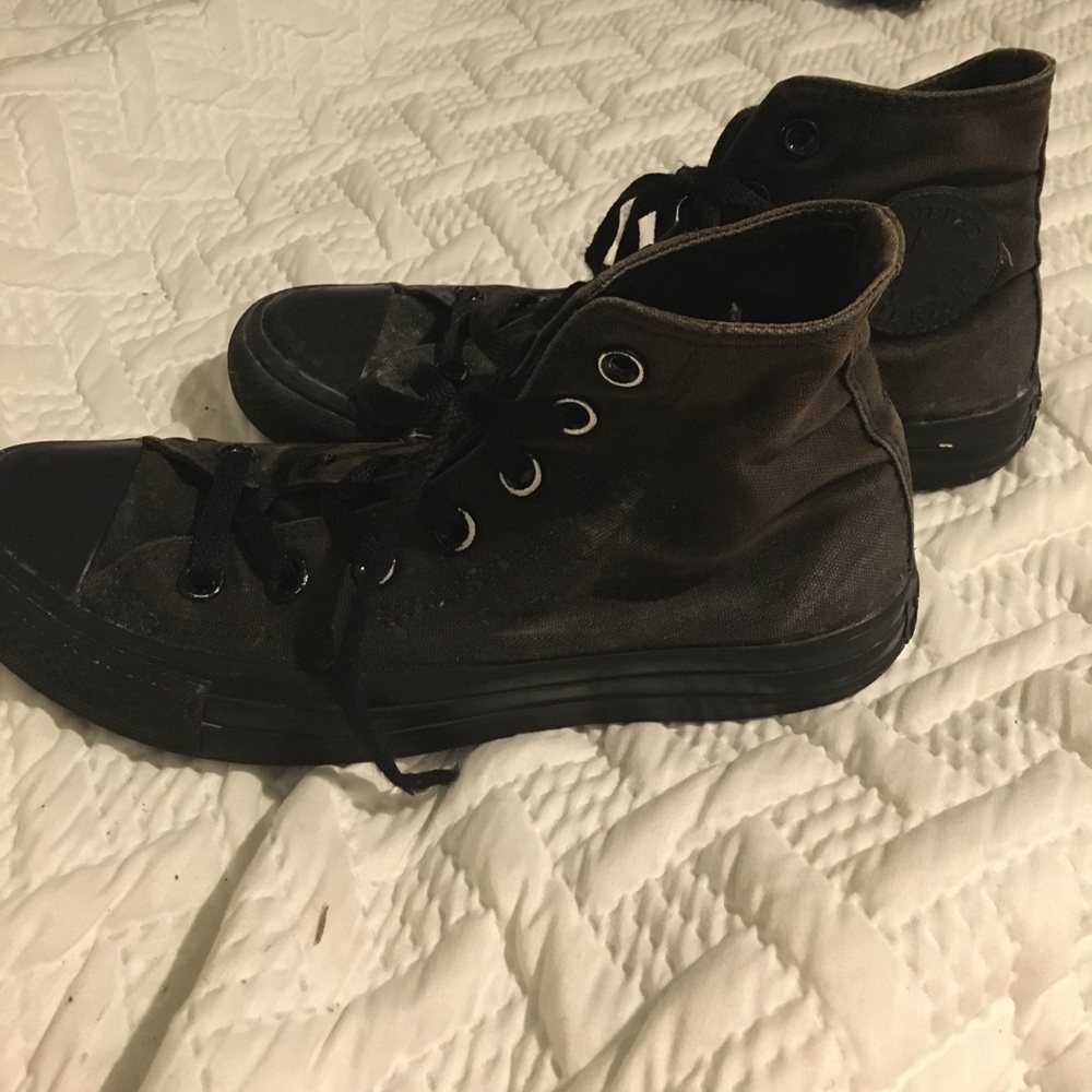 All Black High Top Coverse Sneakers