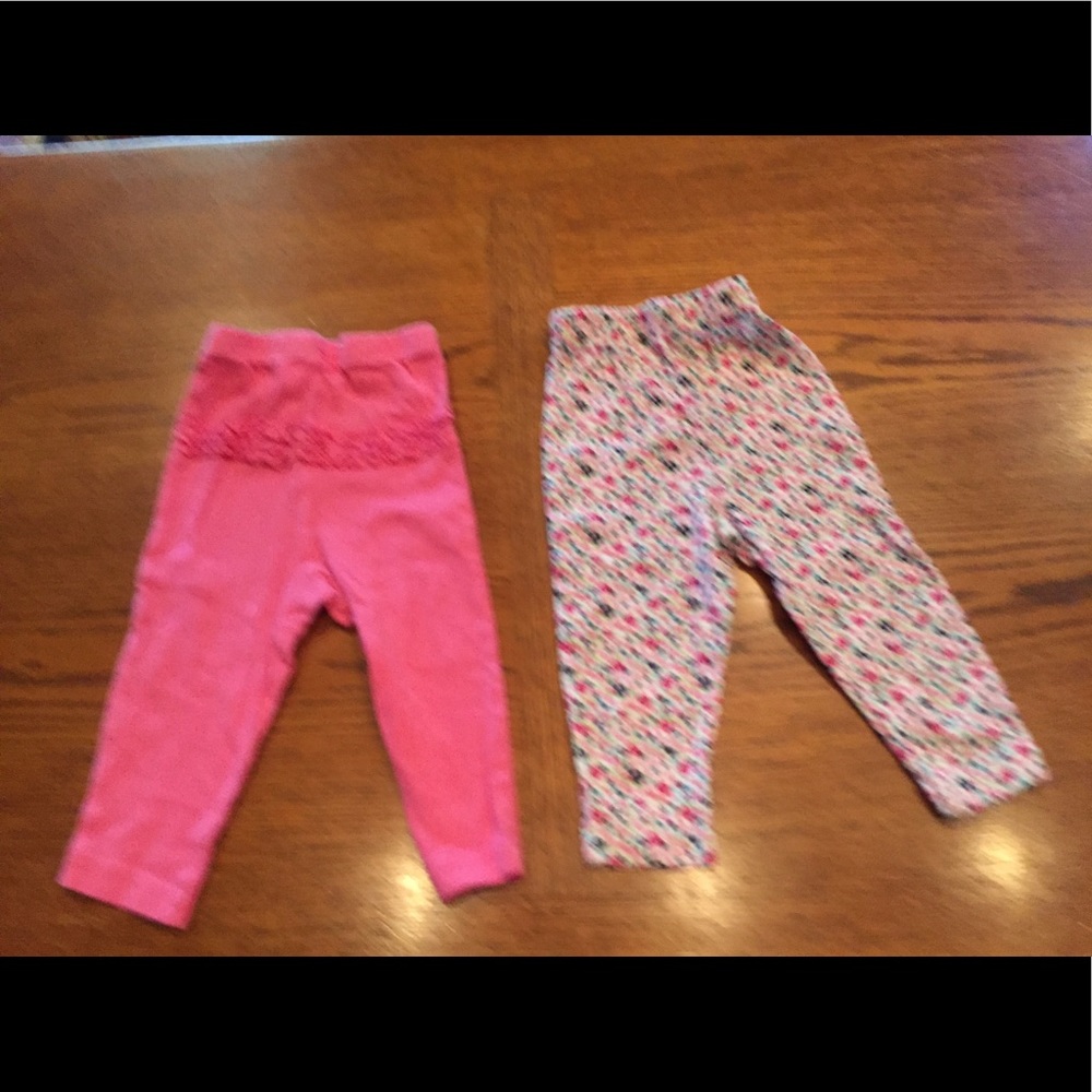 LOT of 2 PR Girls 12 mon pants Pink & Floral