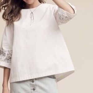 NWT Anthropologie Embroidered Swing Tunic Top