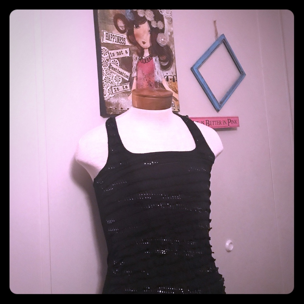 CANDY RAIN SIZE M BLACK SPARKLE TANK TOP