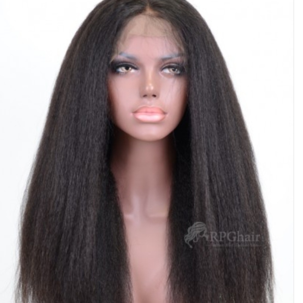 Kinky Malaysian straight full lace wig