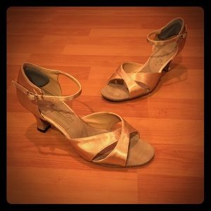 Very Fine Satin Ballroom Shoes in Copper