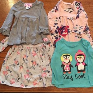 LOT of 4 Girls Lg Sleeve Tops 12-24mon:RuffleGirl