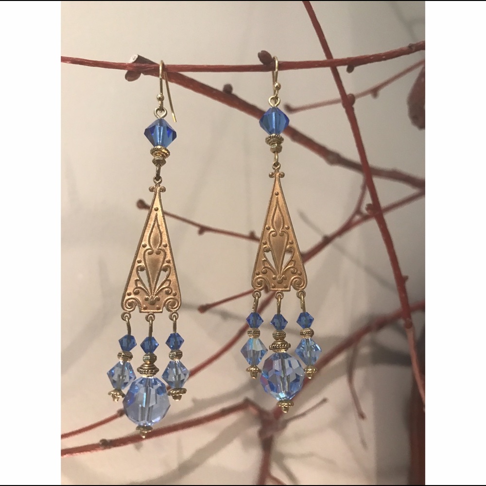 🔷Blue Swarovski Crystal Earrings🔷