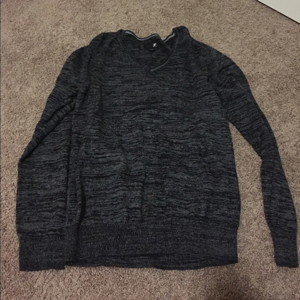 Gray sweater.