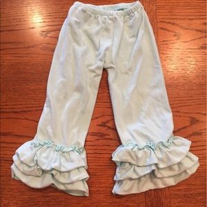 1-2T Girl Ruffled Pants in a light Minty Blue