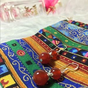 Handmade Carnelian Sterling Silver Earrings