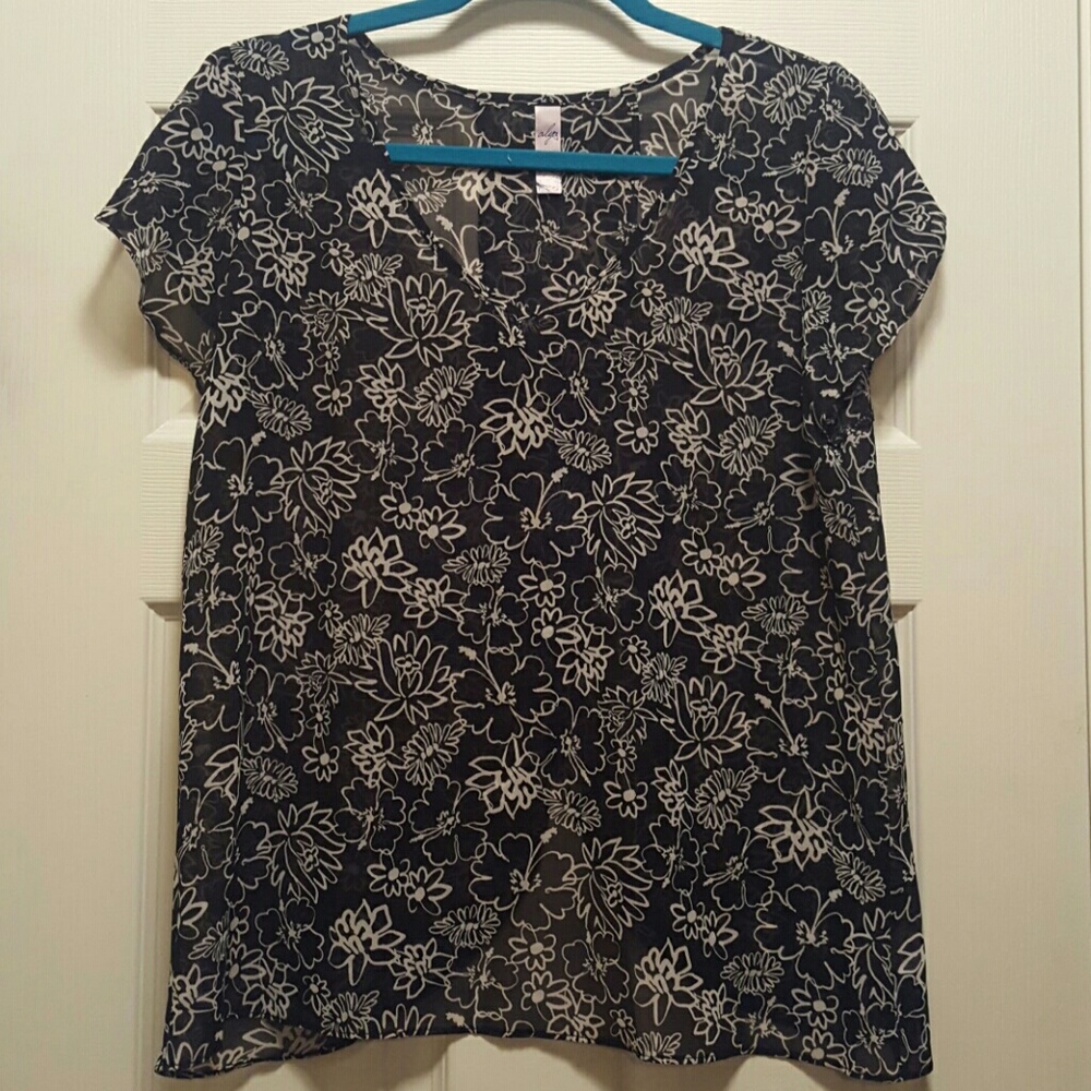 Francesca's black sheer top! NWOT!