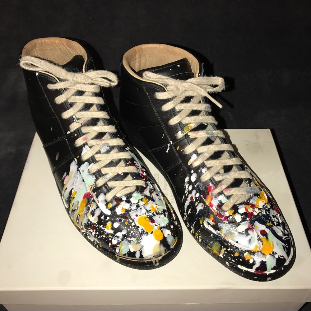 Maison Martin Margiela paint splash mid top shoe