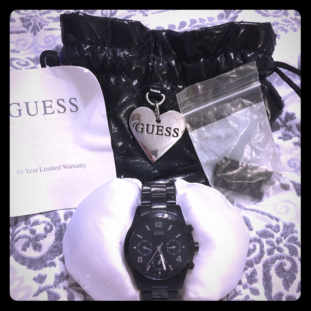 Black GUESS watch