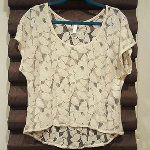 Sheer and floral cream top! Stunning!