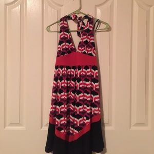 Juniors Patterned Halter Dress
