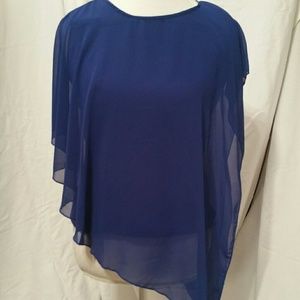 Sleeveless top with sheer top overlay