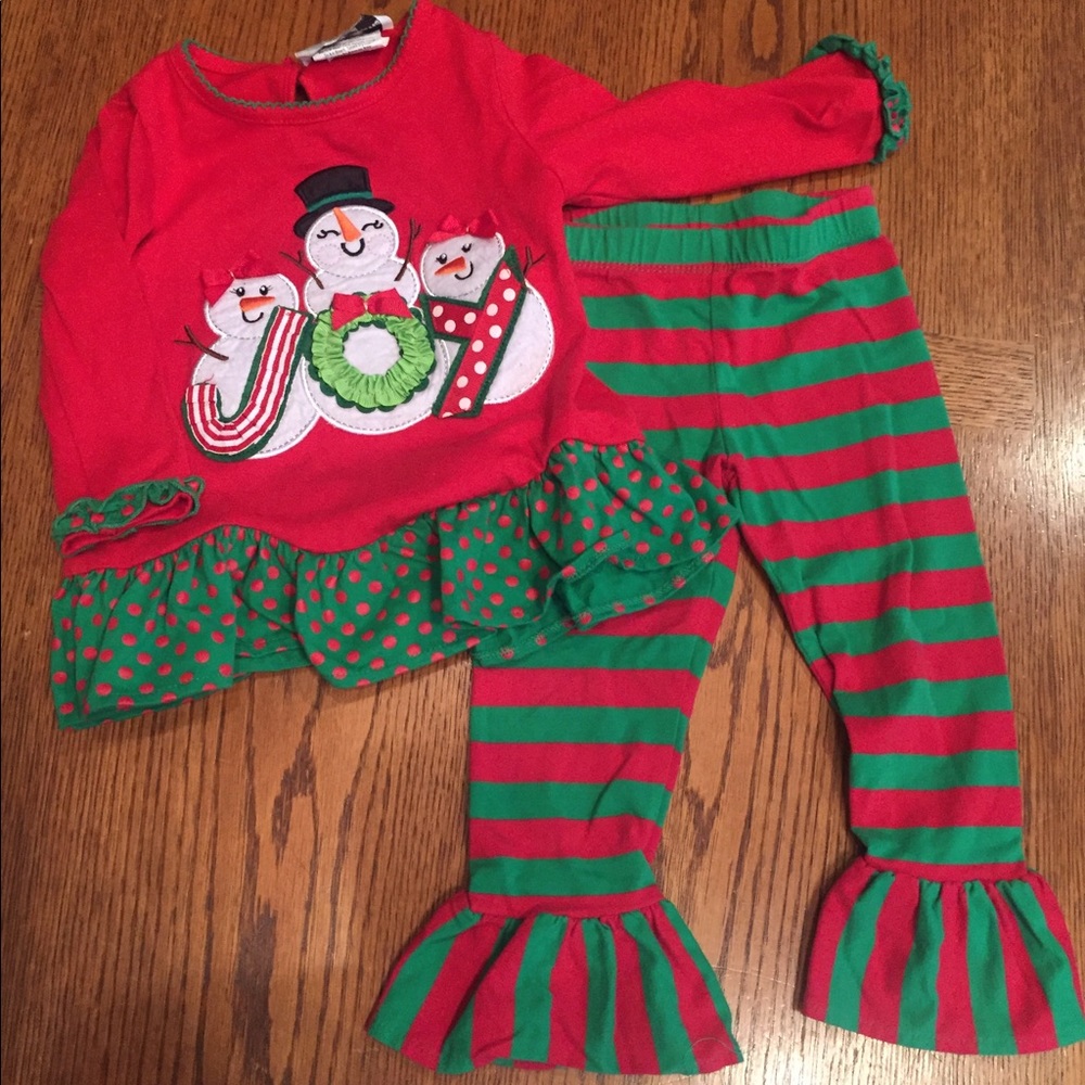 Rare Editions LOT of 2 piece Christmas Girls Set