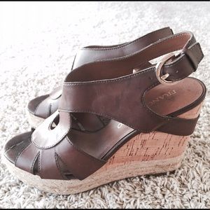 Brown Wedges with Hemp and Leather