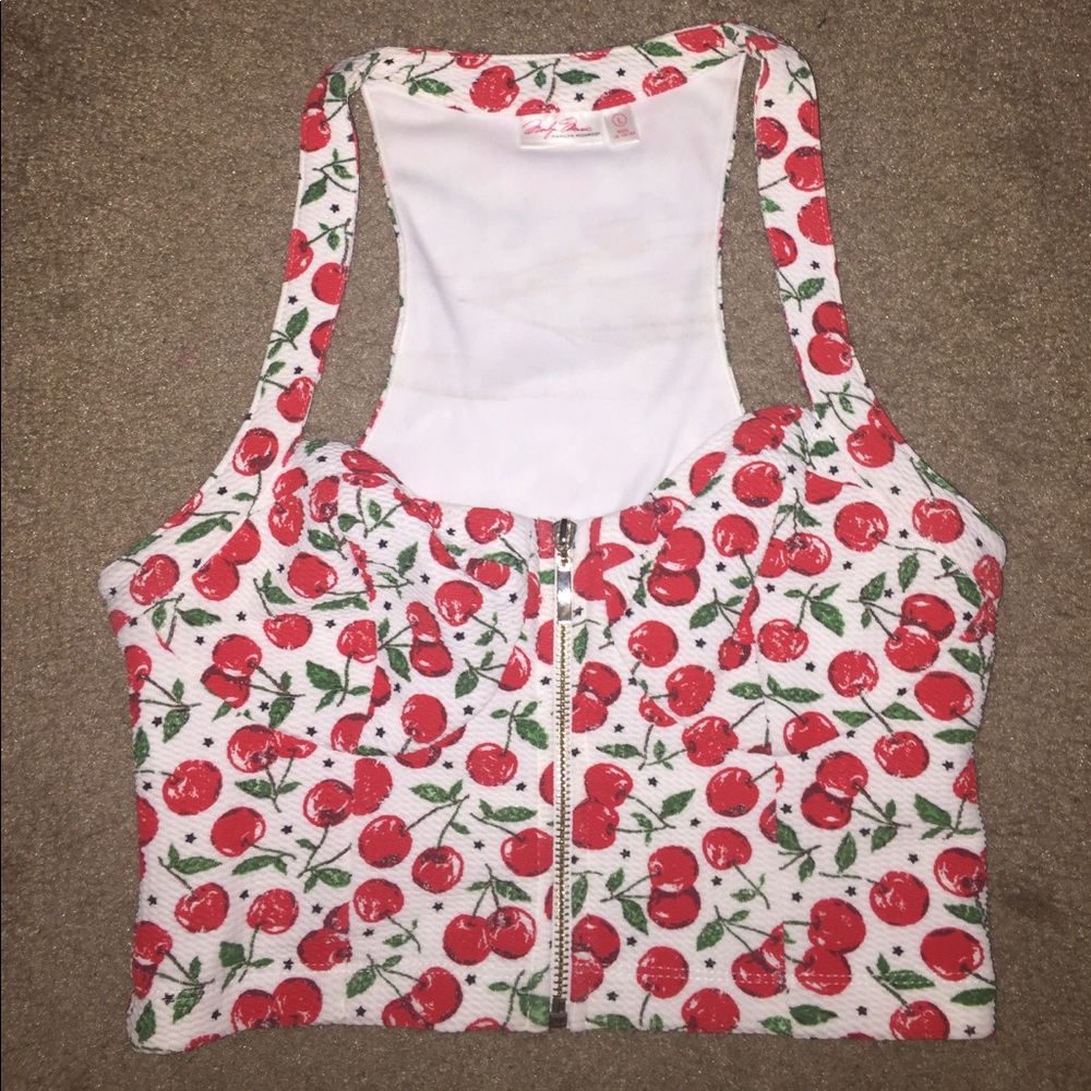 Marilyn Monroe cherries crop too pin up inspired