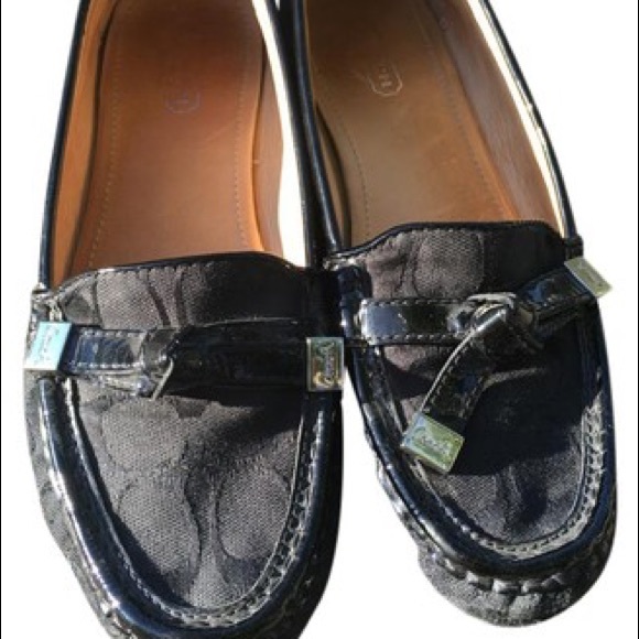 Coach Frieda black fabric signature loafer flat - Picture 2 of 4