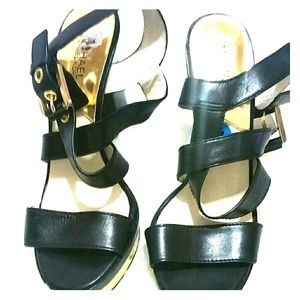 New Michael Kors black and gold sandal
