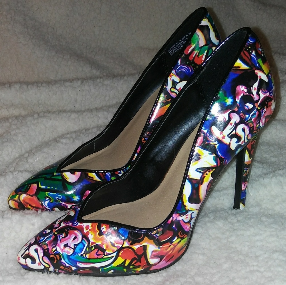 Rainbow Graffiti Heels